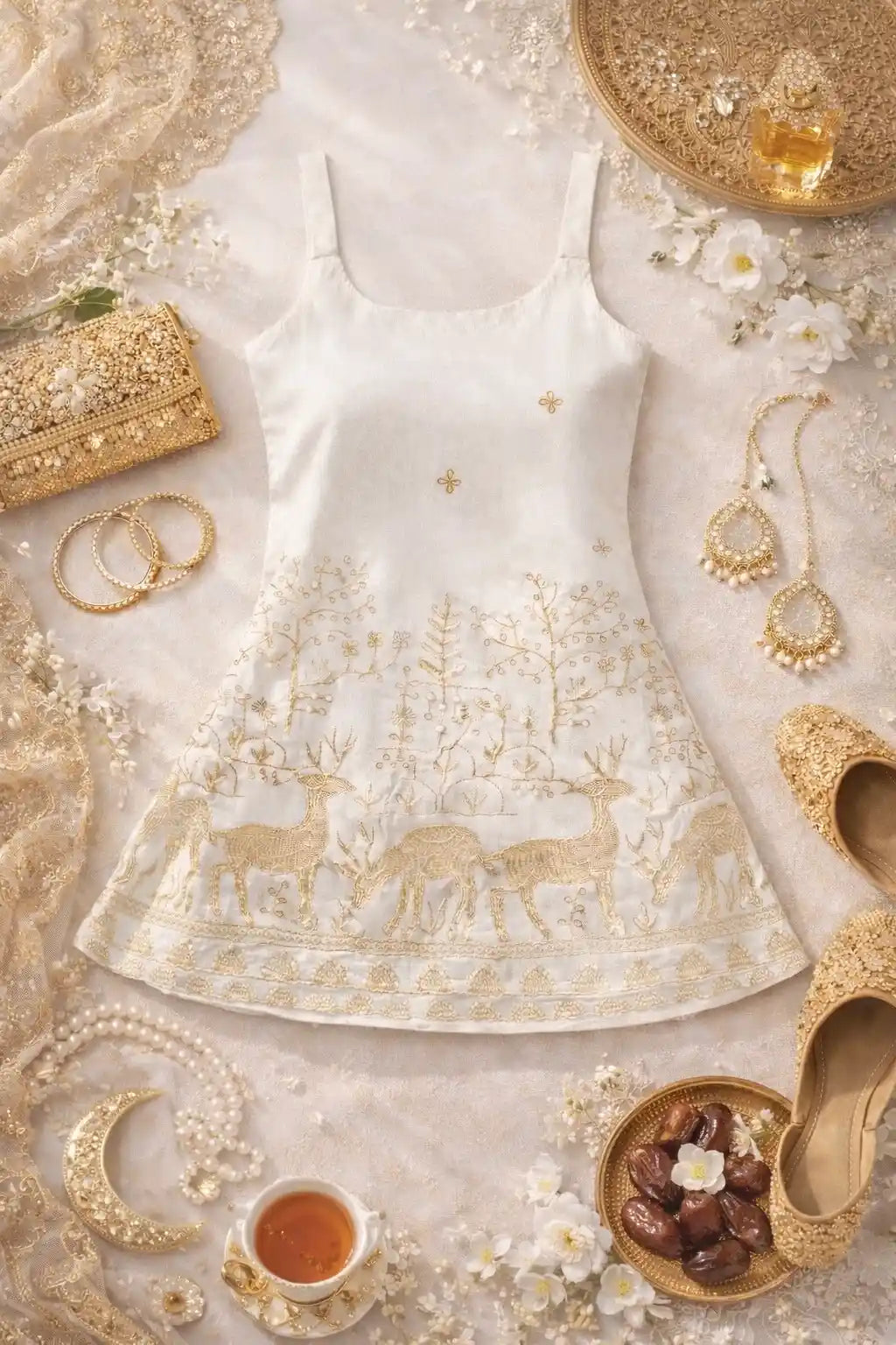 Blush Ivory Hand Embroidered Kurta