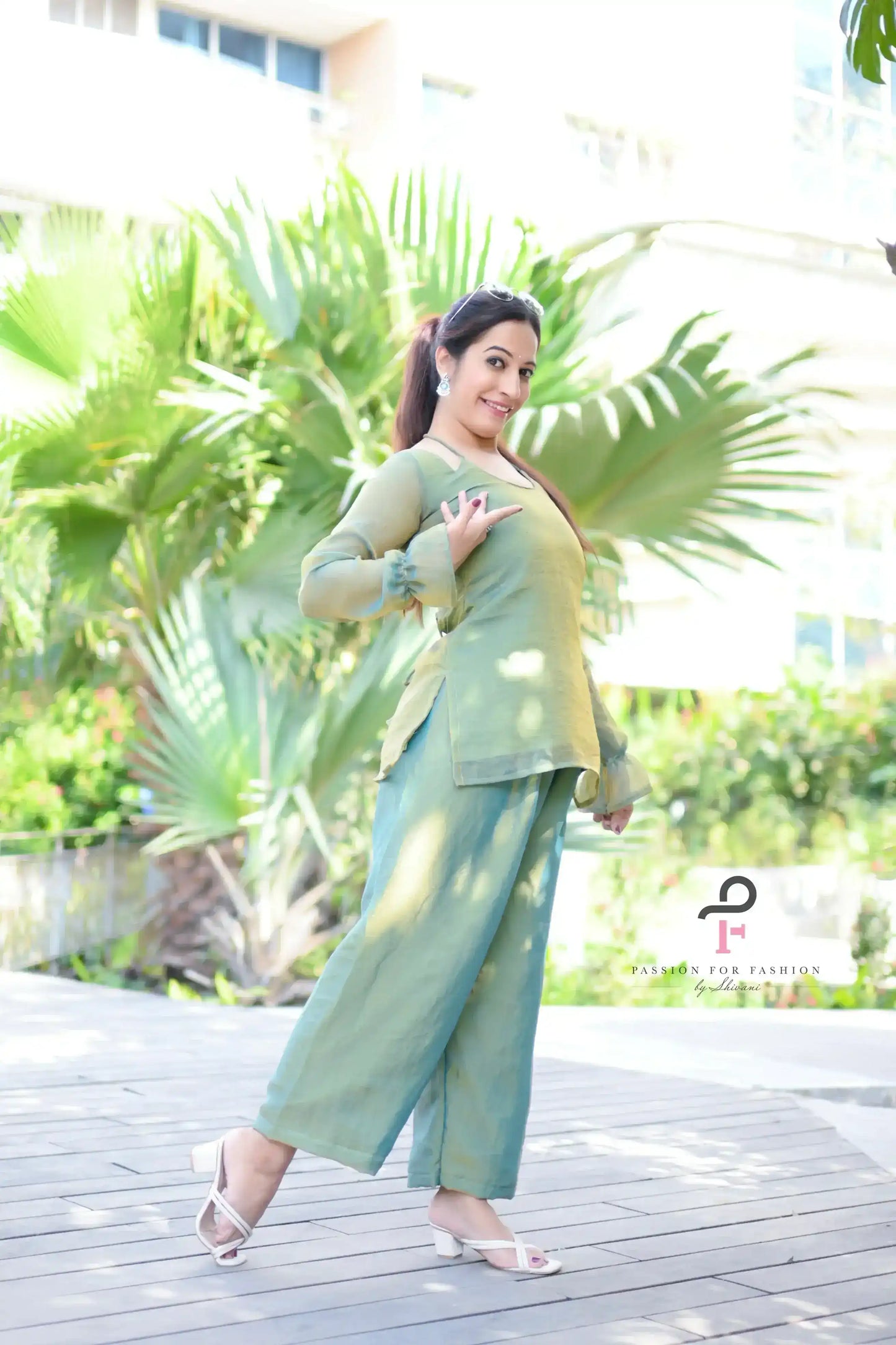 Sage Green Gulnaz Tie Up Gulnaz Set