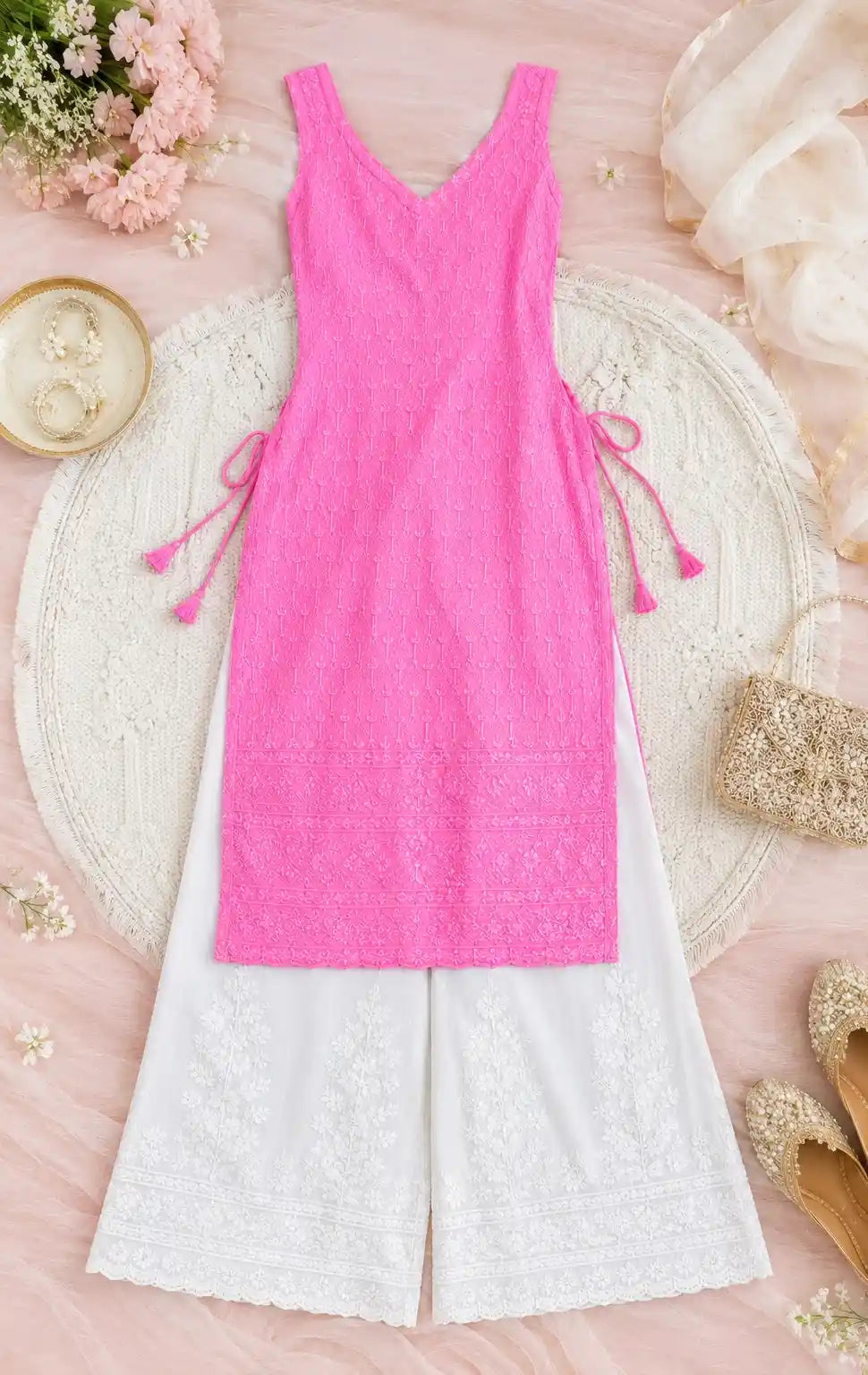 Blush Pink Sequence Gulnaz Kurta