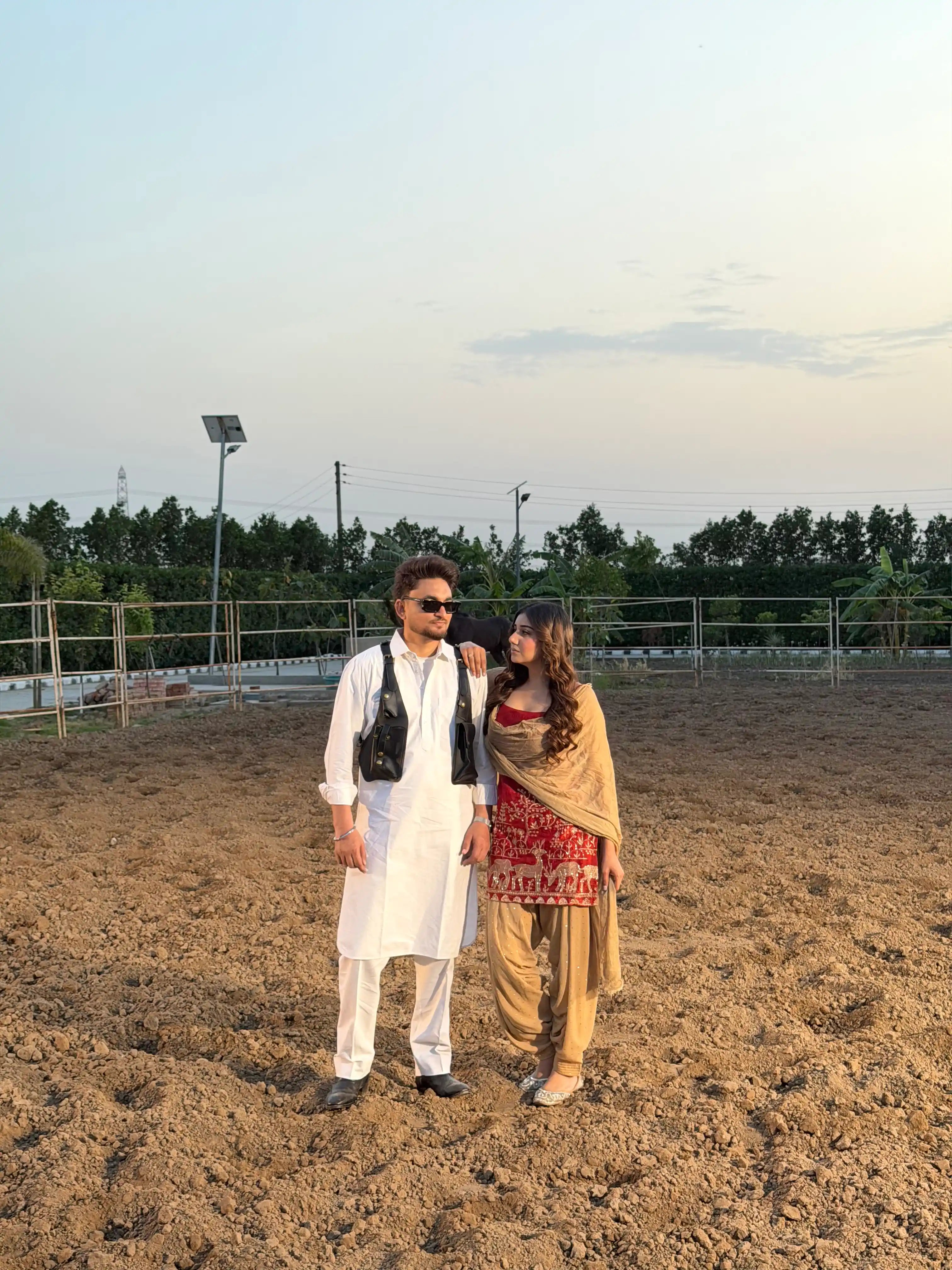 Scarlet Embroidered Motif Patiala Set