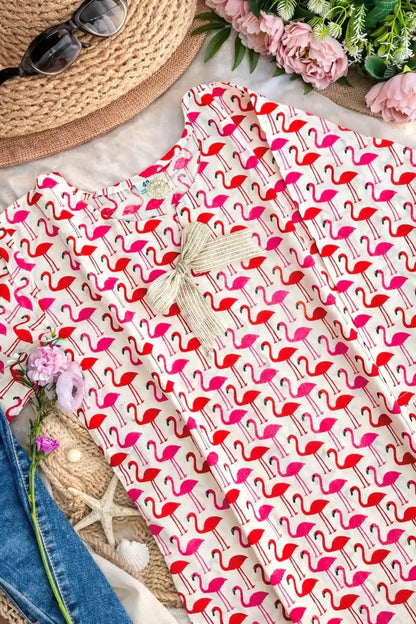 Pink Flamingo Budget Short Kurta