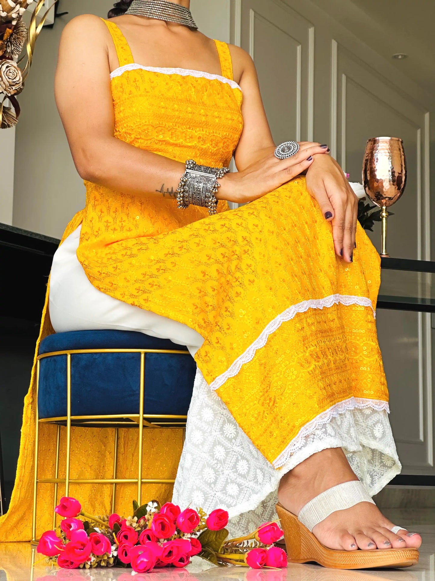 Dhoop Yellow Sequence Gulnaz Kurta