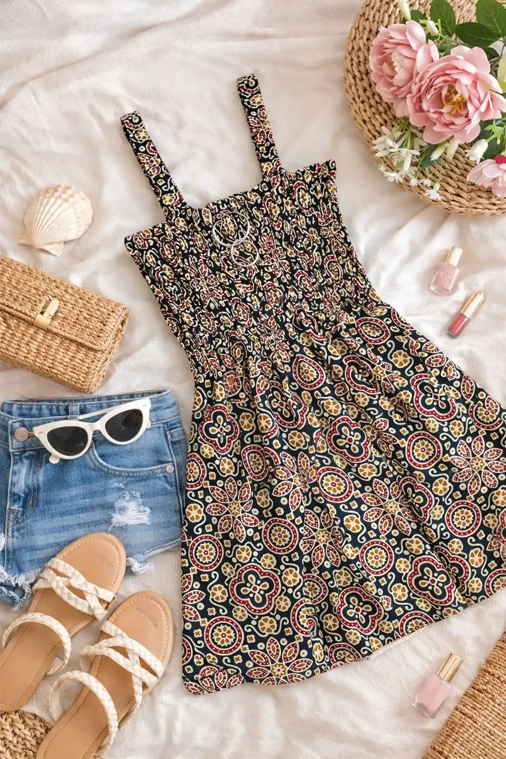 Black Kalamkari Cute Jaipuri Peplum
