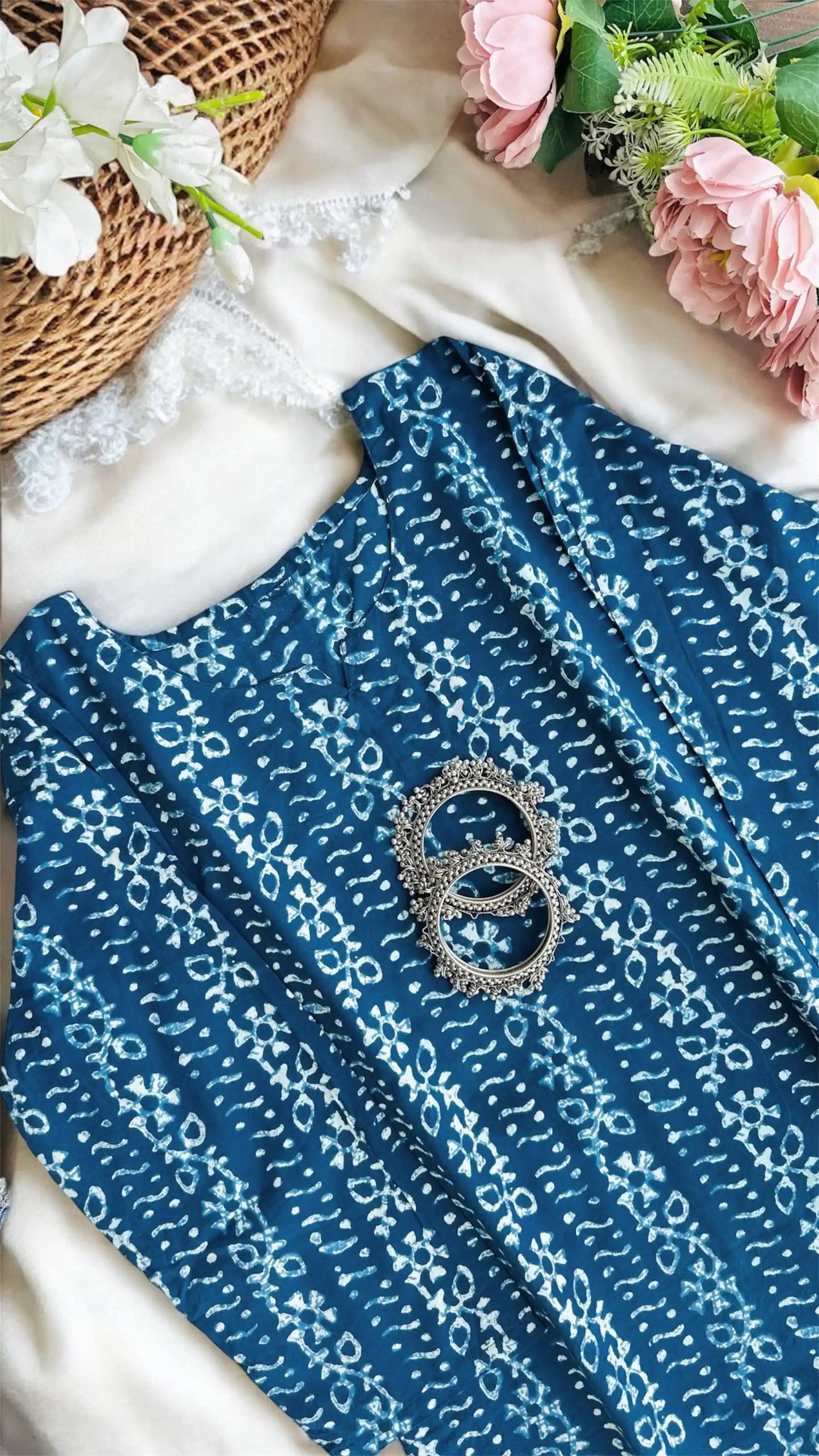 Classic Blue Indigo Short Kurta