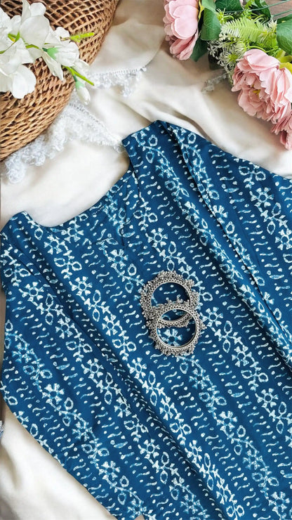 Classic Blue Indigo Short Kurta