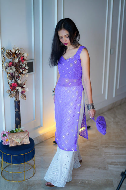 Lush Lilac Mirror Gulnaz Kurta