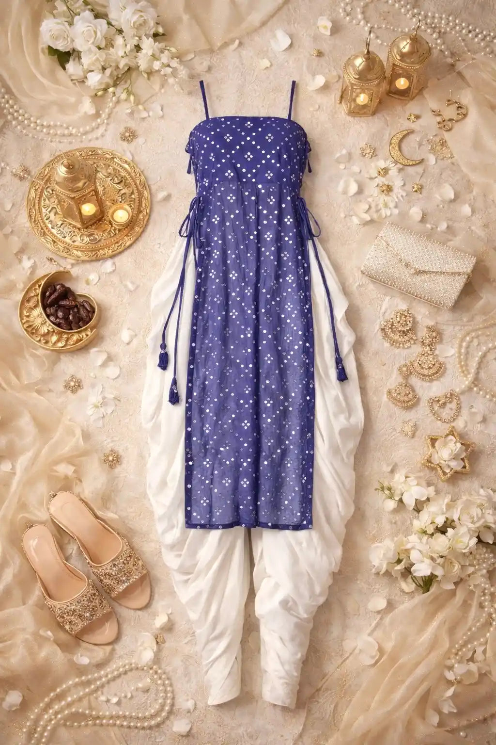 Rosebloom Blue Dori Gulnaz Kurta