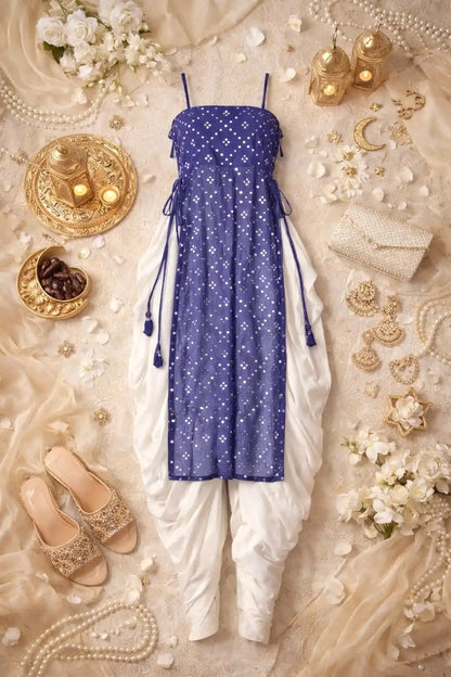 Rosebloom Blue Dori Gulnaz Kurta