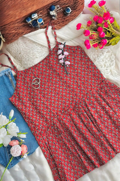 Soft Cotton Maroon Peplum Top