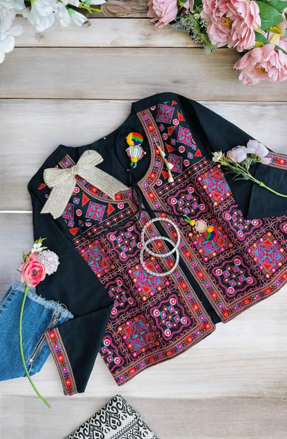 Multi Jaipuri Embroidered Jacket