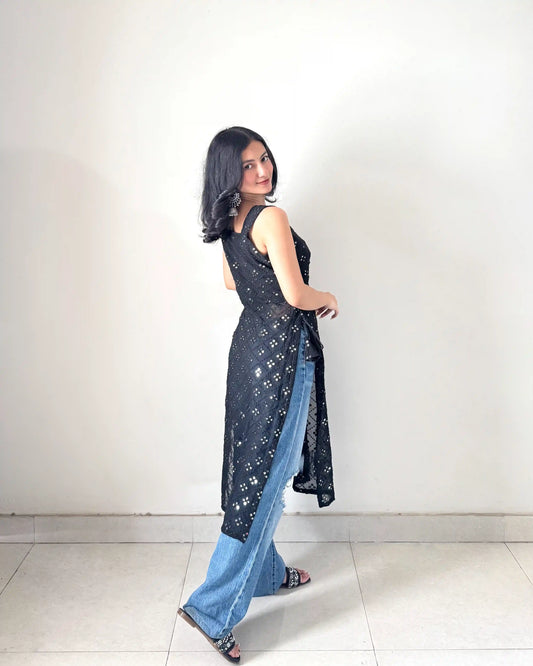 Shefali’s Twilight Black Gulnaz Kurta