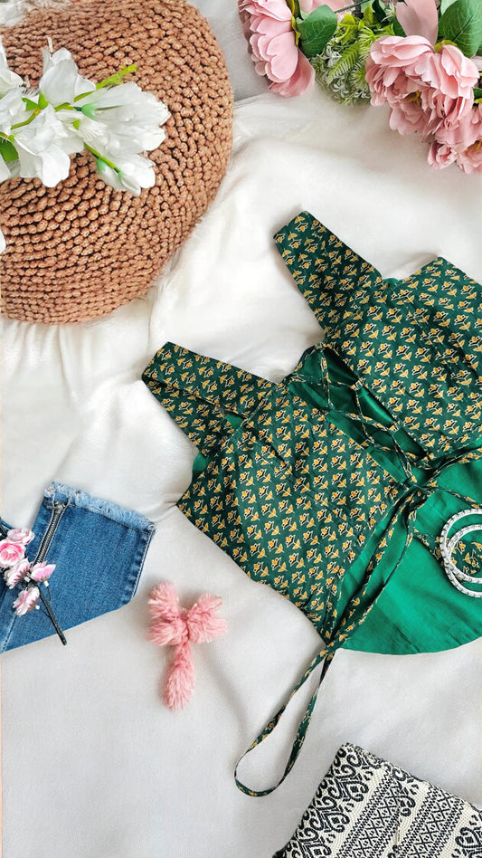 Emerald Bloom Handcrafted Corset