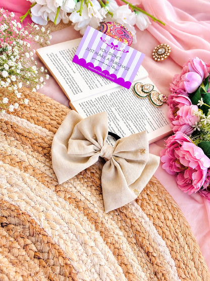 Cute Beige Bow Tie