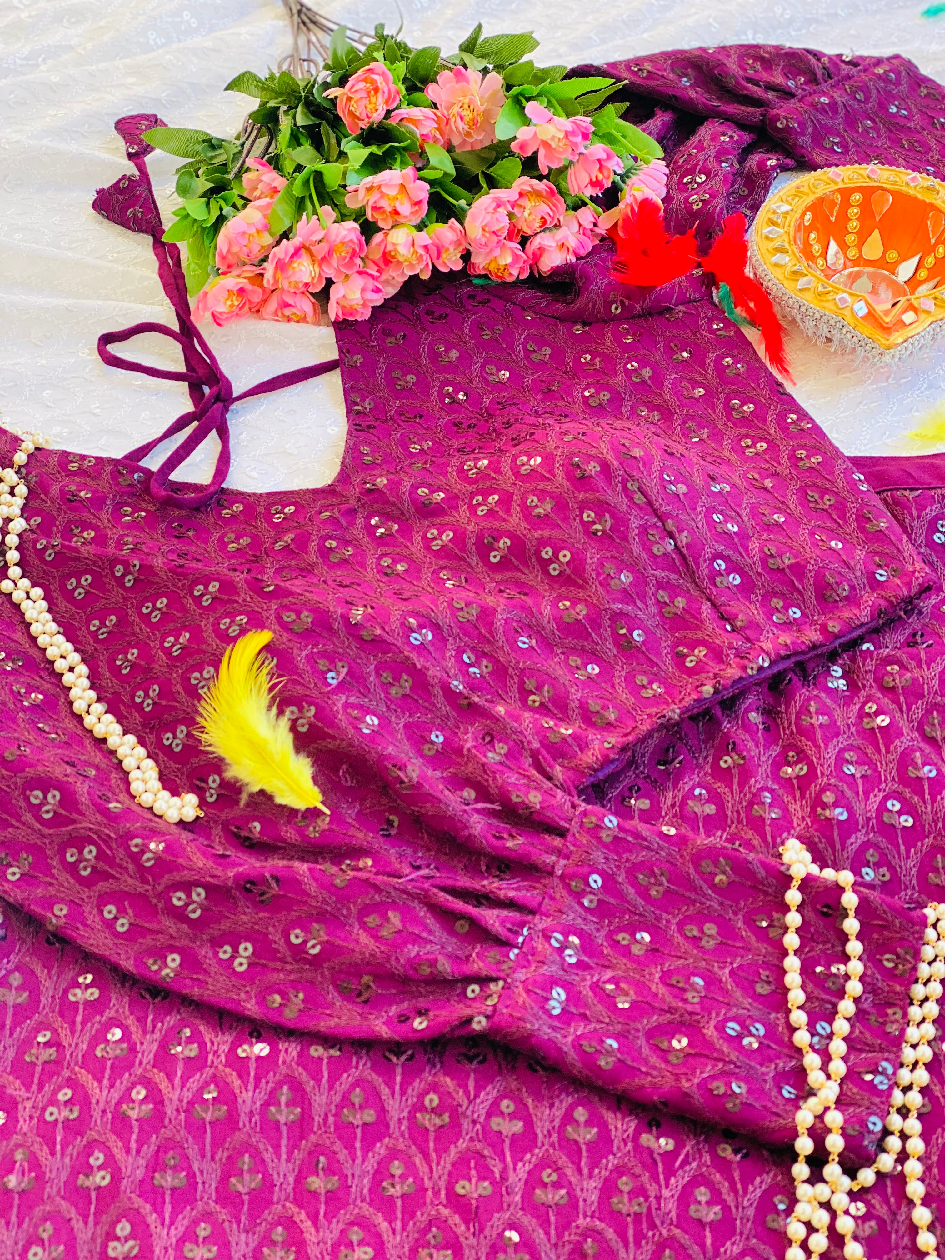 Rangrez Wine Sequence Blouse