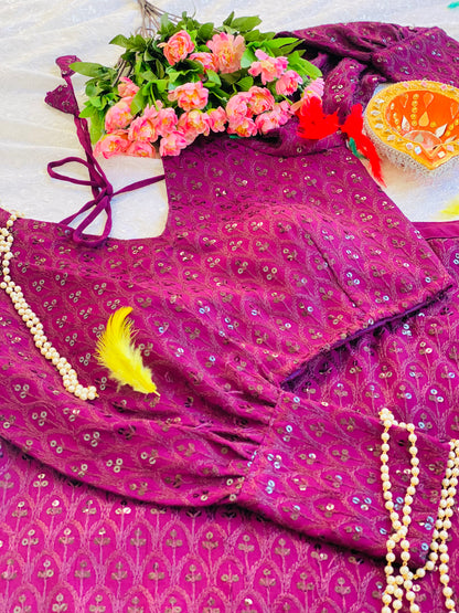 Rangrez Wine Sequence Blouse