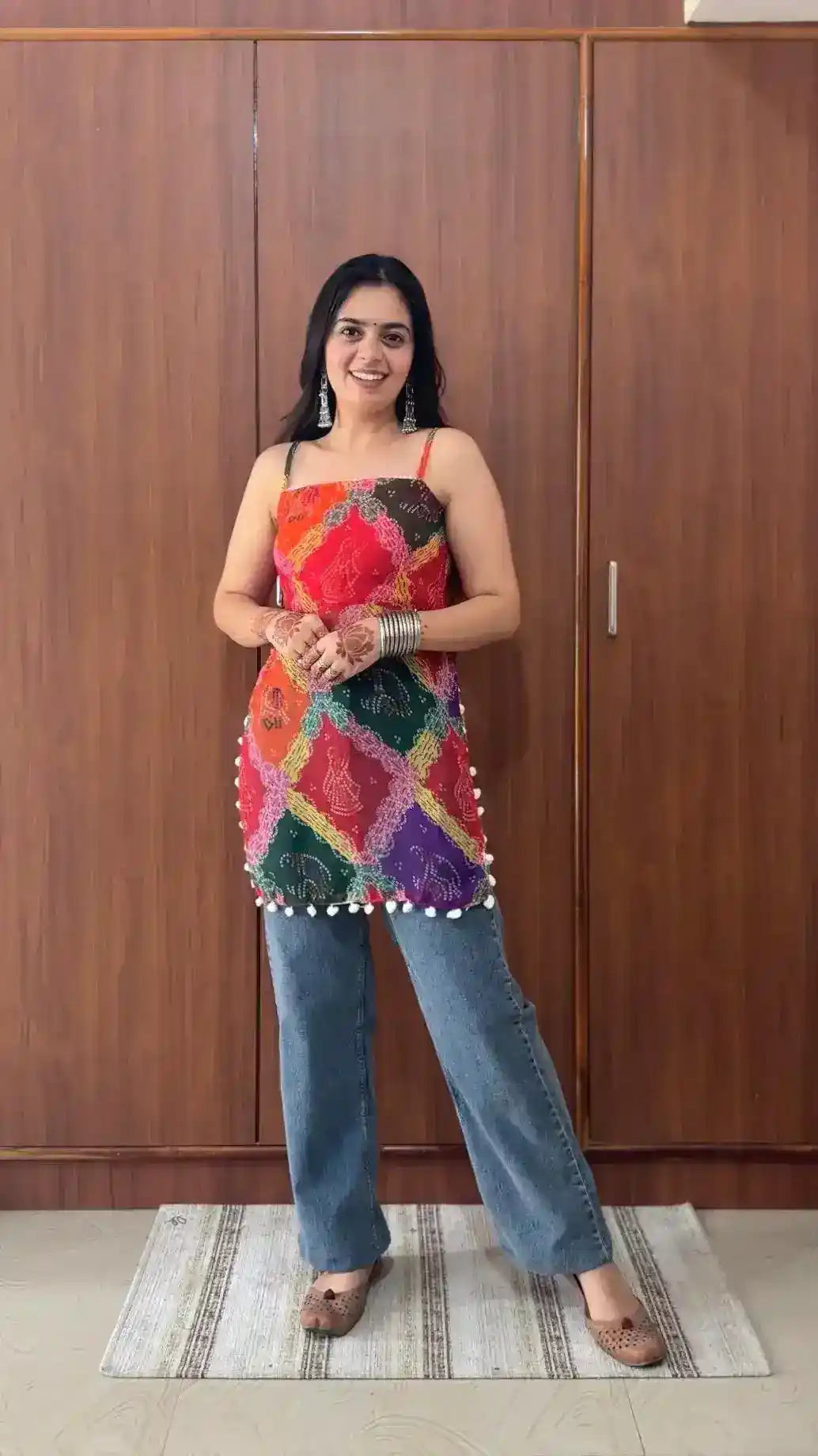 Bandhani Charm Back-Tie Top