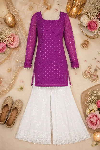 Vintage Wine Gulnaz Embroidered Kurta