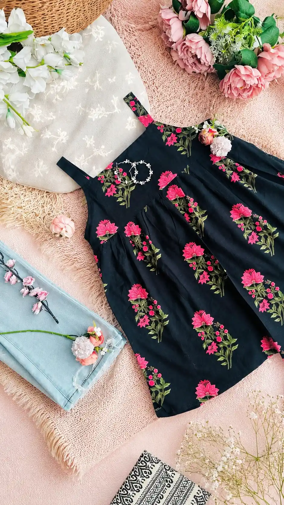 Pitch Block Floral Gulnaz Short Kurta