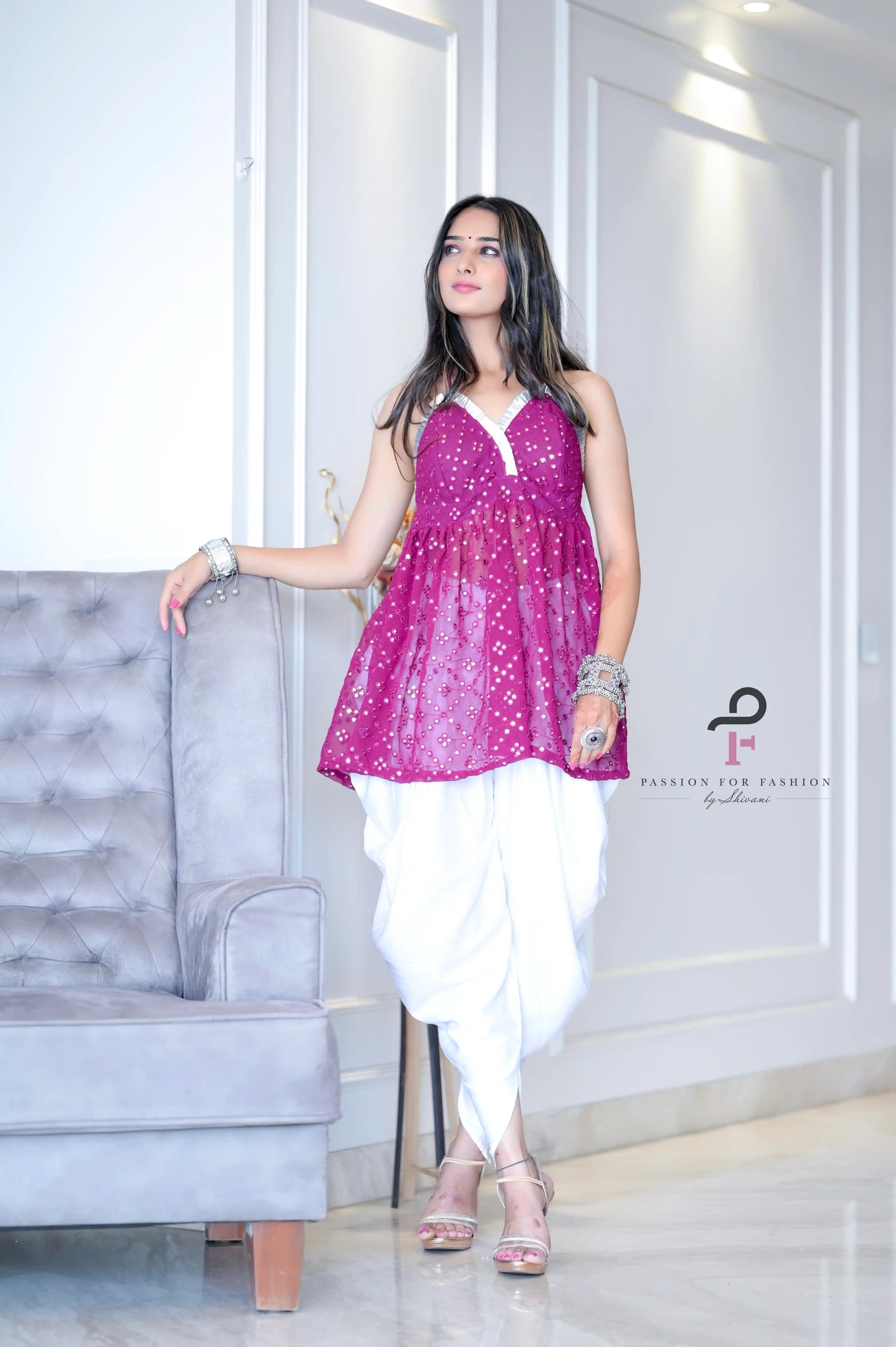 Rosebloom Wine Gulnaz Peplum Top