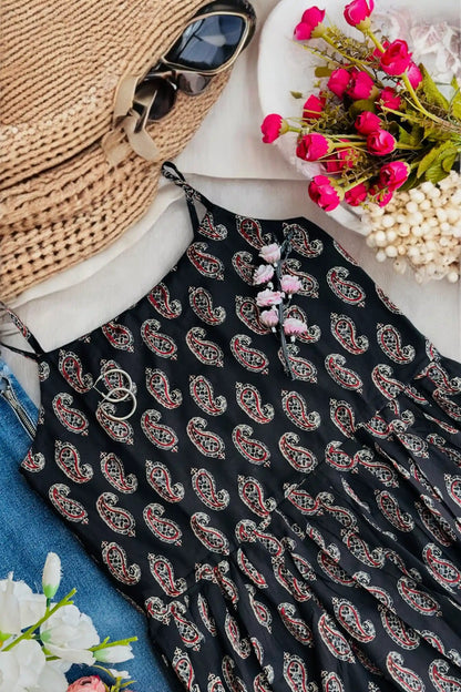 Soft Cotton Black Peplum Top