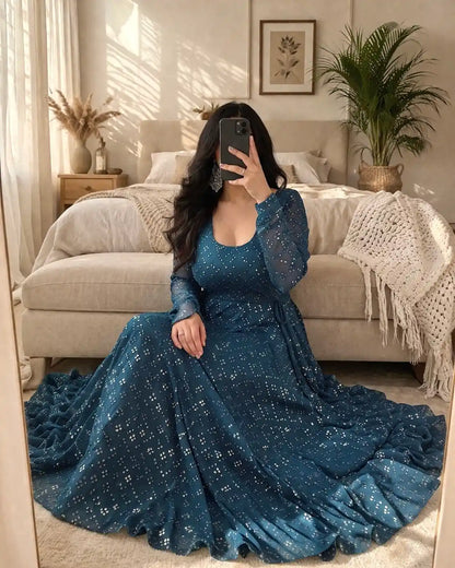 Jinal's Gulnaz Embroidered Twirl Anarkali