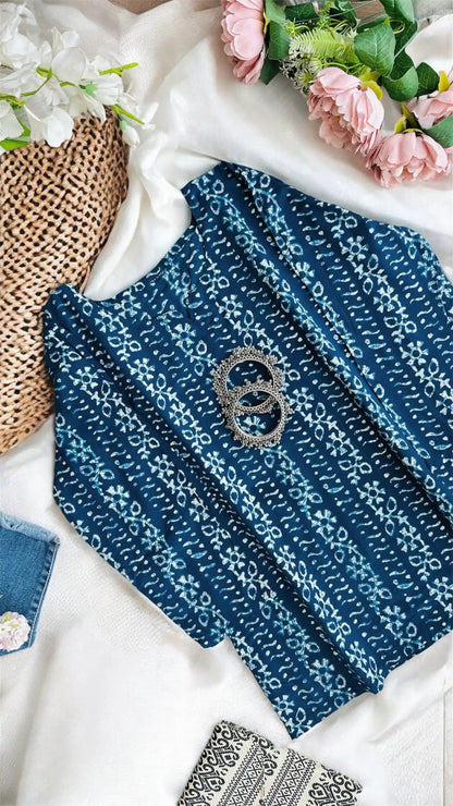 Classic Blue Indigo Short Kurta