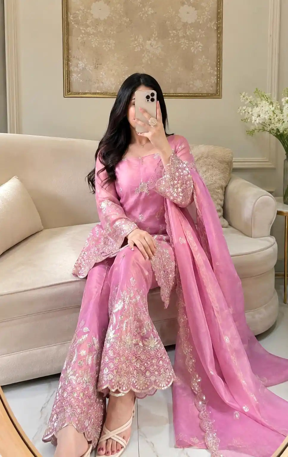 Blush Embroidered Meher Suit Set
