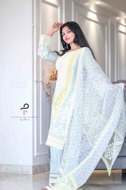 Gulzar Green Embroidered Meher Suit - Passion for Fashion by Shivani