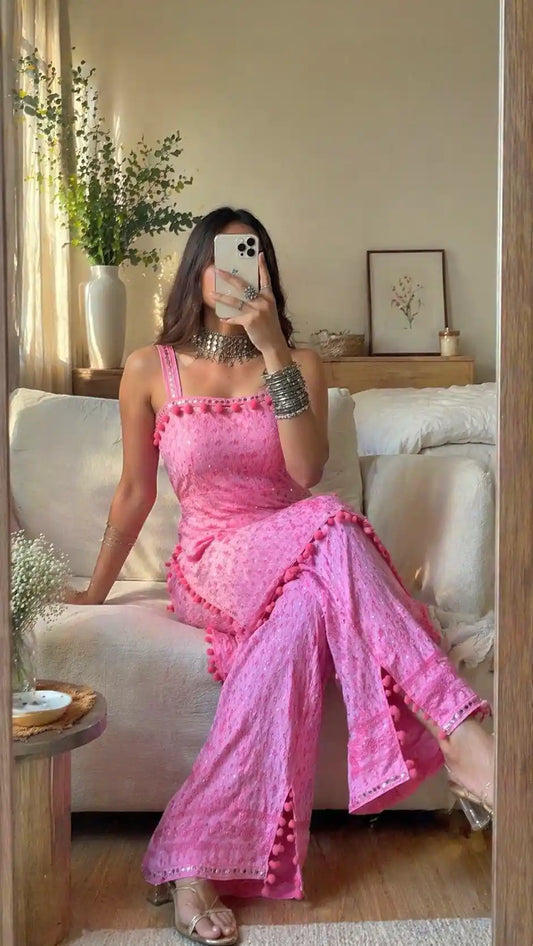 Swati's Pretty In Pink Cord Ensemble