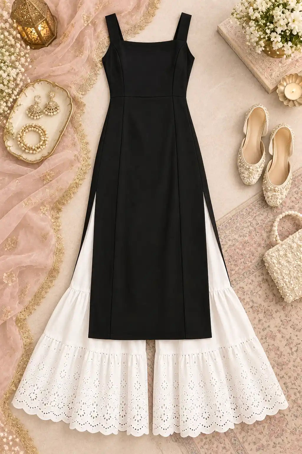 Royal Black Chic Gulnaz Kurta