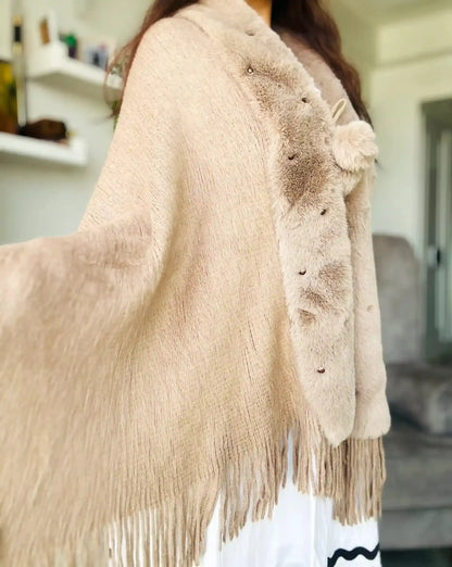 Soft Brown Fur Winter Cape