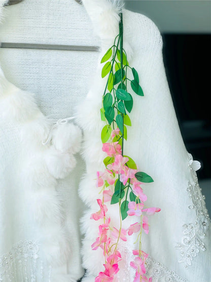 Soft White Fur Winter Cape