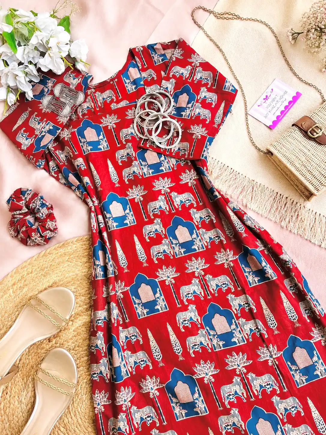 Maroon Worli Rangriti Budget Kurta