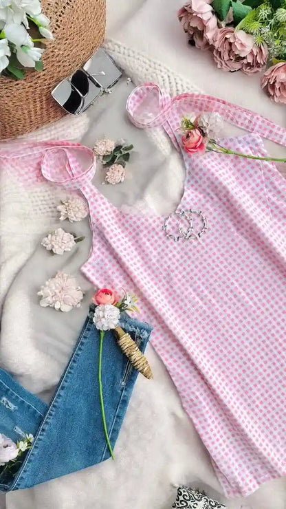 Blush Gingham Daydream Top