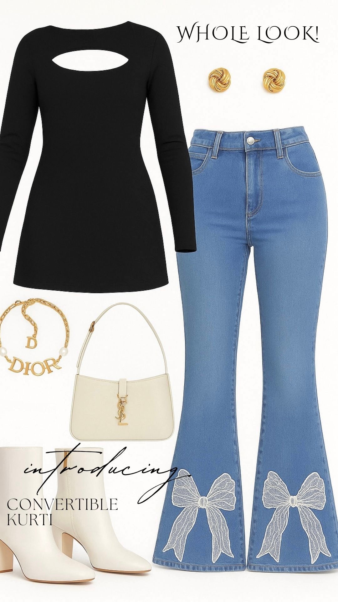 Zeeba Black Convertible Kurti