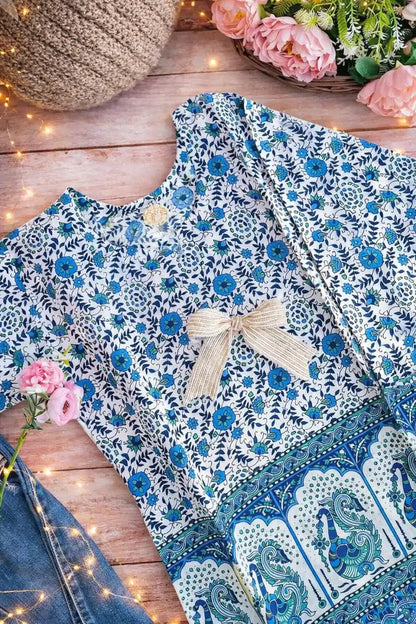 Blue Peacock Budget Short Kurta