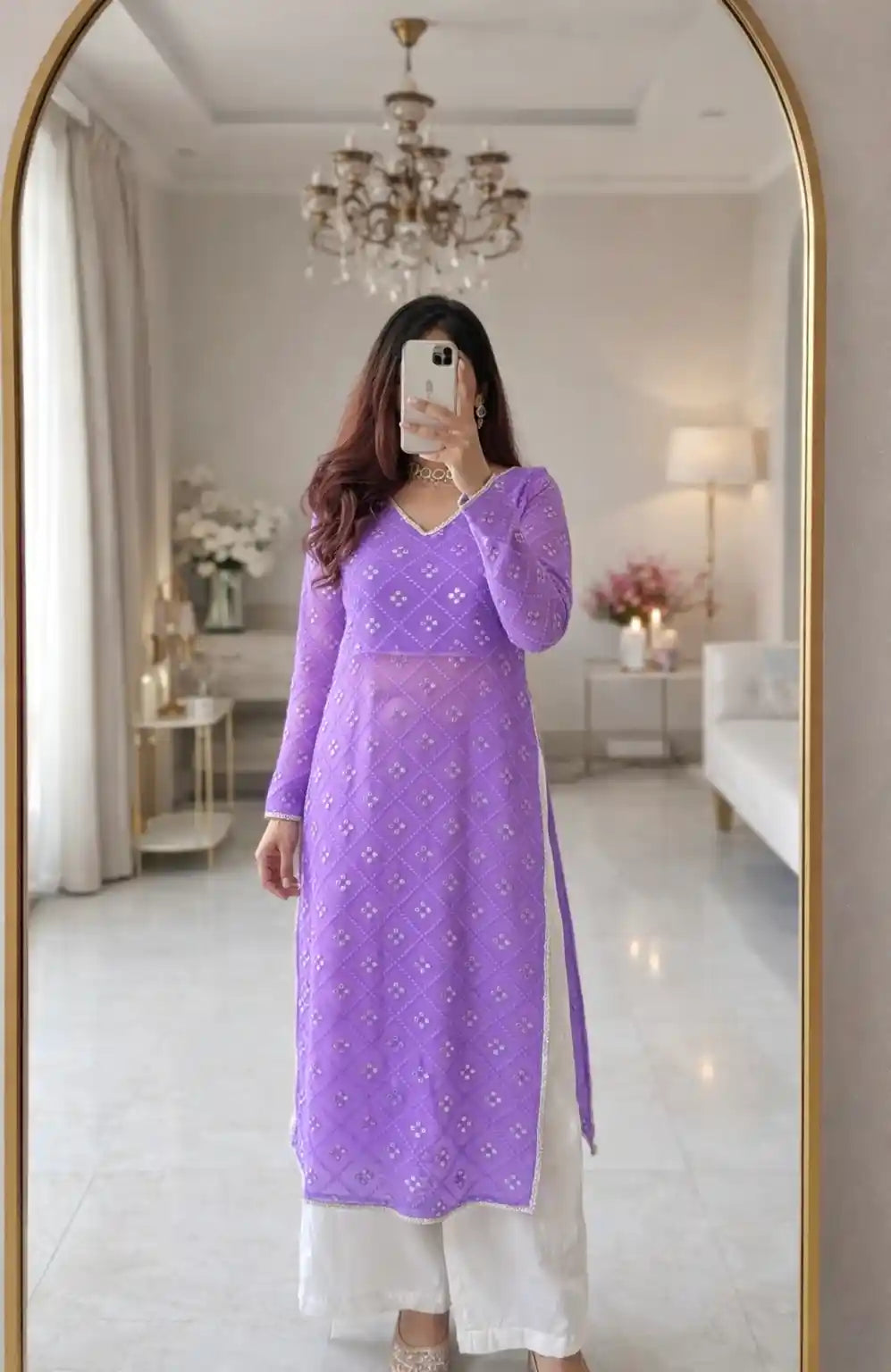 Sheer Lilac Surabhi's Gulnaz Kurta