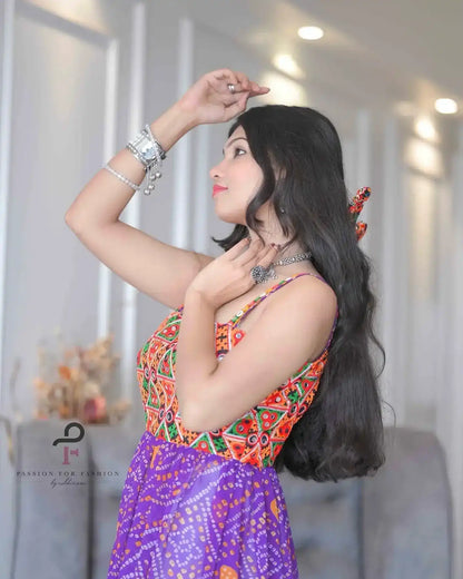 Blossom Bandhej Gulnaz Embroidered Kurta