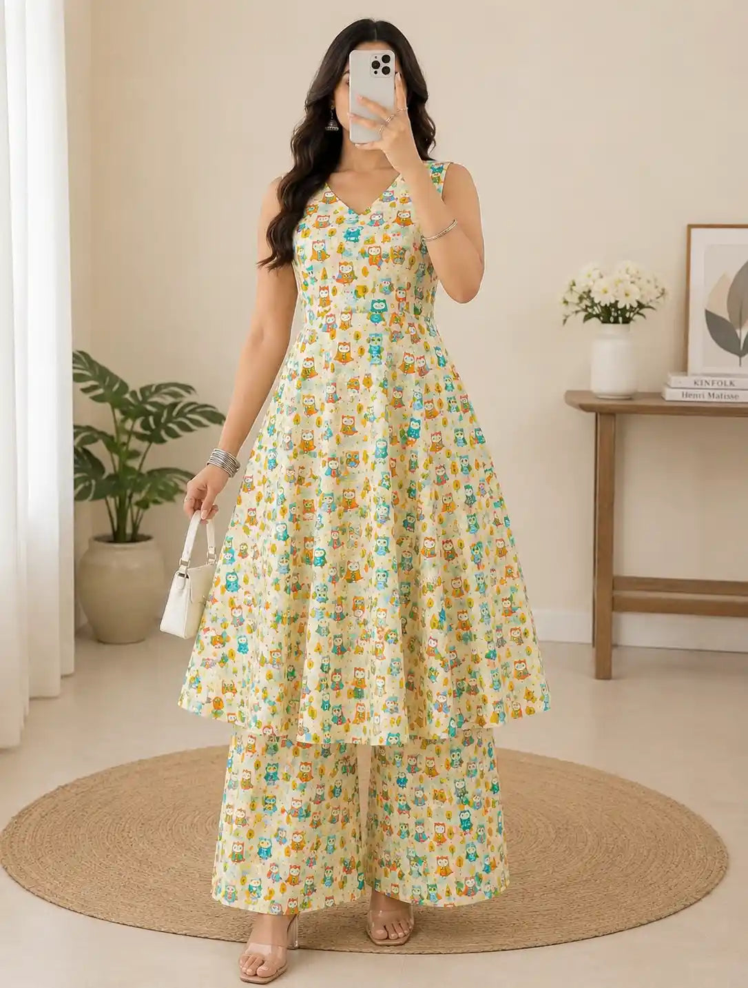 Meher Owly Print Ethnic Set