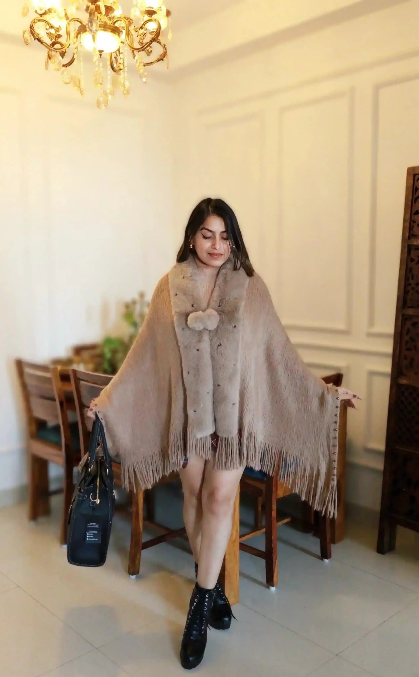 Soft Brown Fur Winter Cape