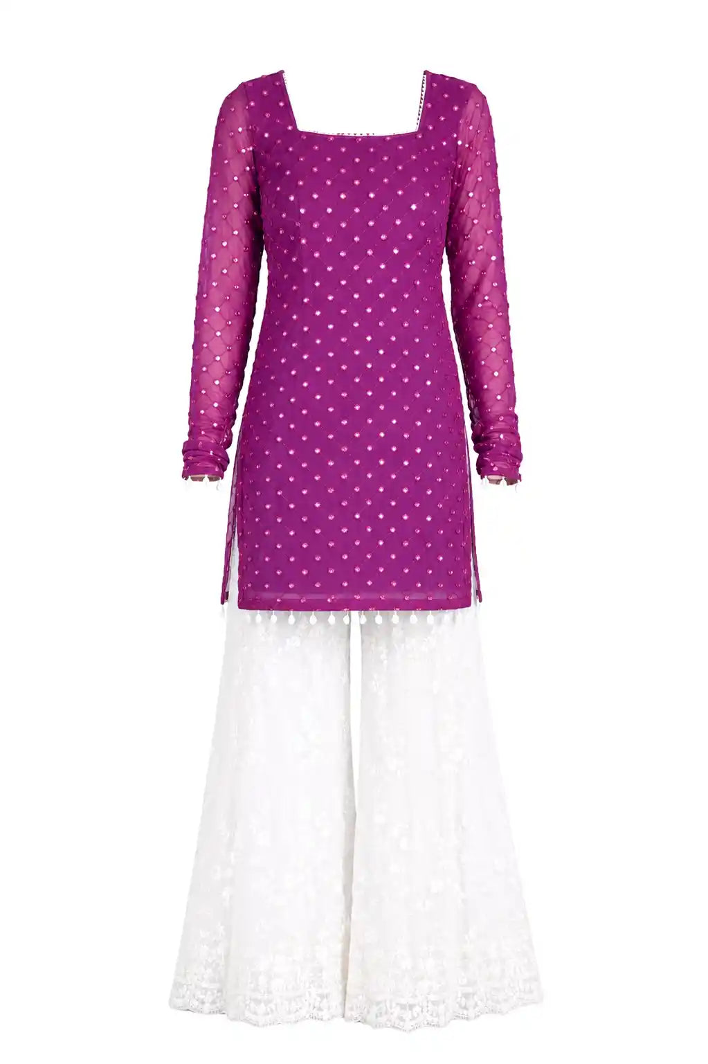 Vintage Wine Gulnaz Embroidered Kurta
