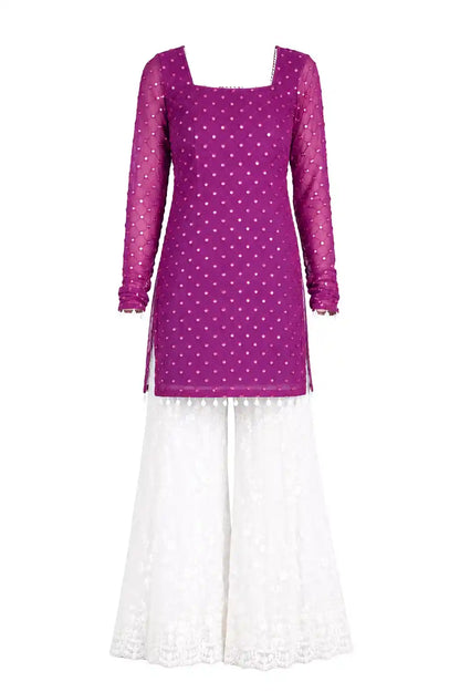 Vintage Wine Gulnaz Embroidered Kurta