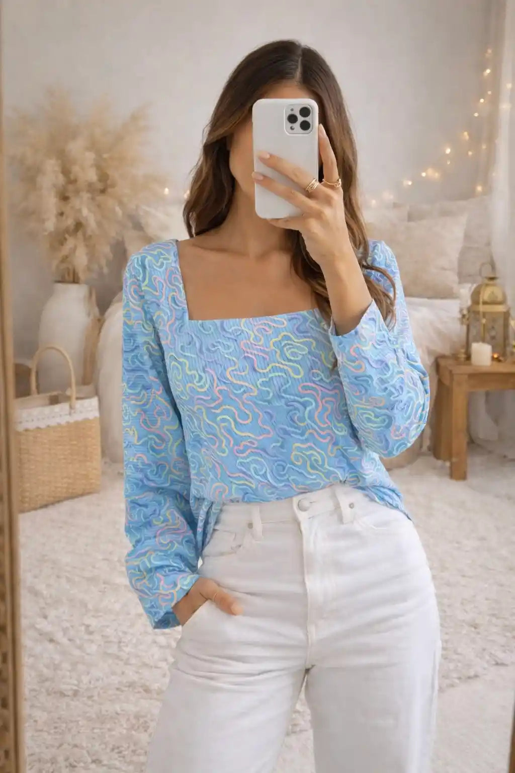Blueberry Swirl Peplum Top