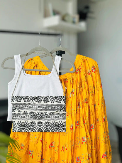 Yellow Elephant Jaipuri Twirl Skirt