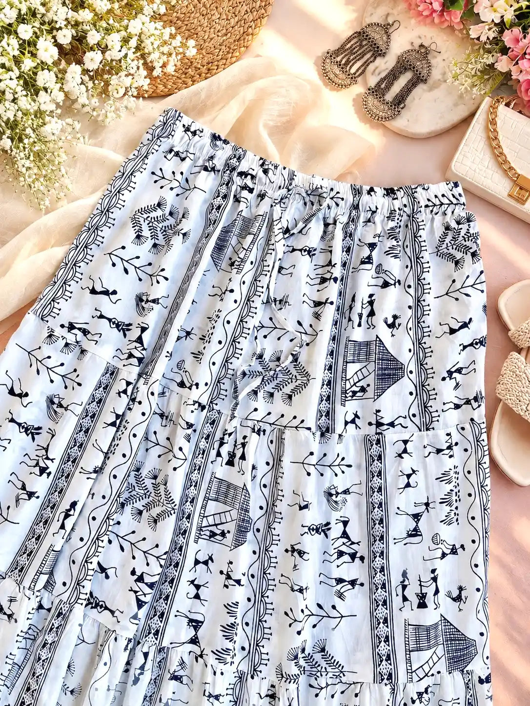 Indigo Bloom Jaipuri Twirl Skirt