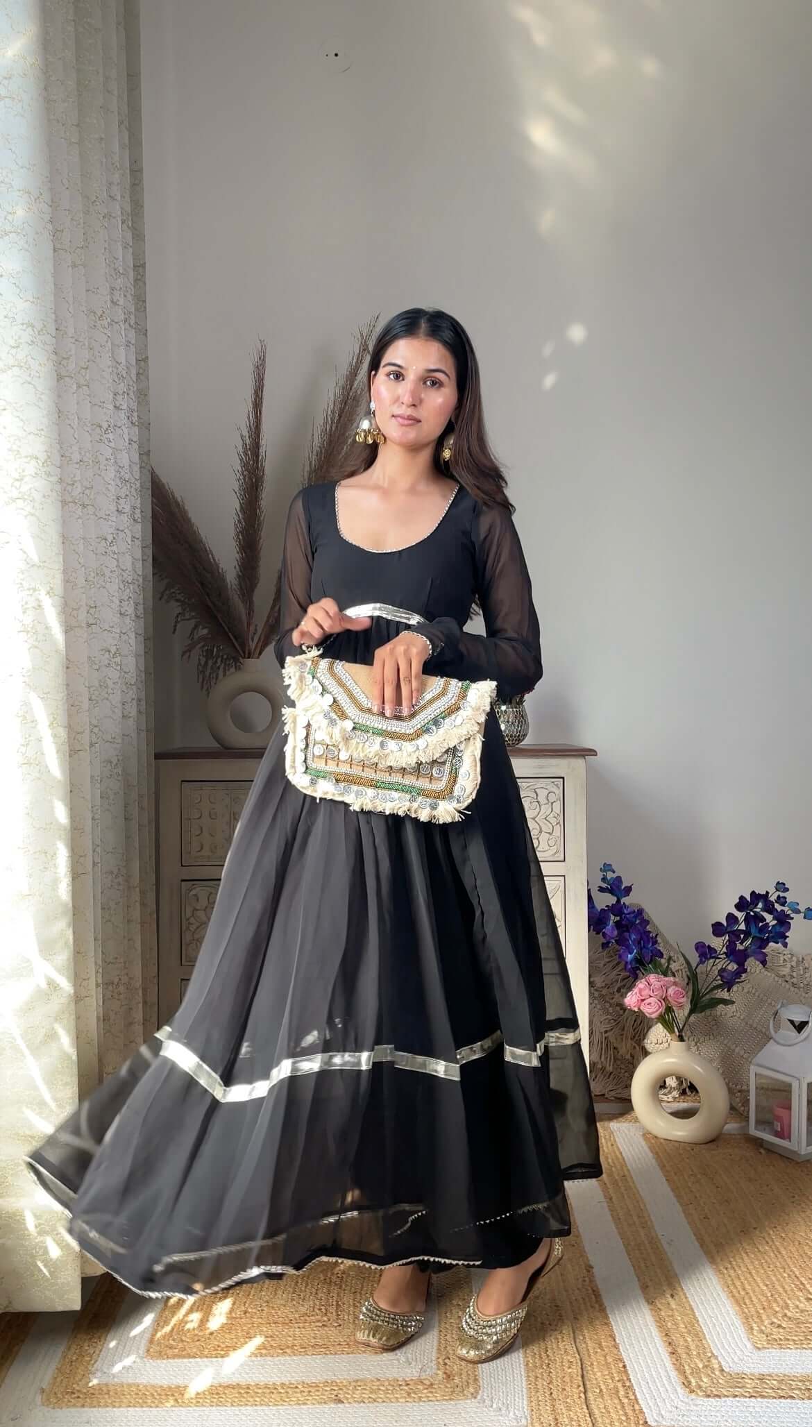 Swati's Twilight Black Gulnaz Anarkali