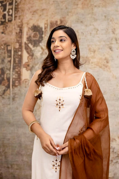 Brown Embroidered Meher Suit Set
