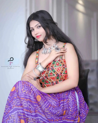 Blossom Bandhej Gulnaz Embroidered Kurta
