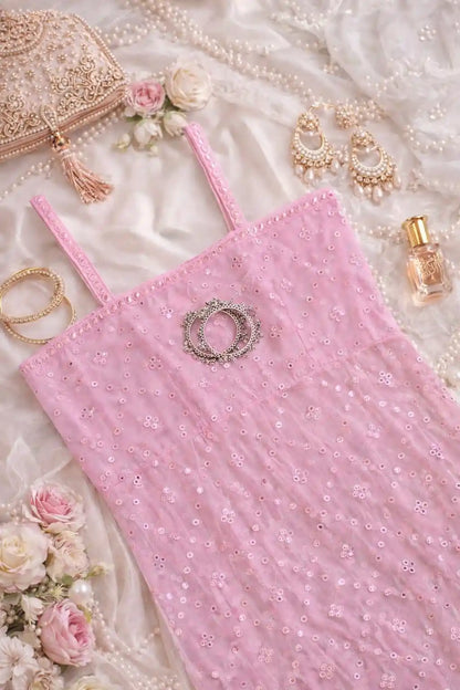 Chand Pink Mirror Gulnaz Kurta