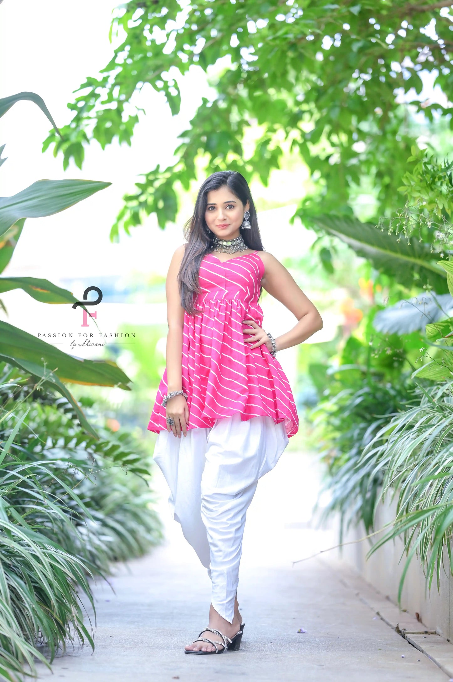 Blush Pink Lehriya Gulnaz Peplum